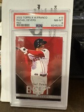2022 Topps X Wander Franco #13 Rafael Devers Best & Brightest Red 08/10 SP