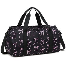 Duffle Bag for Girls, Lightweight Overnight Weekender Travel Bag with Shoe ...