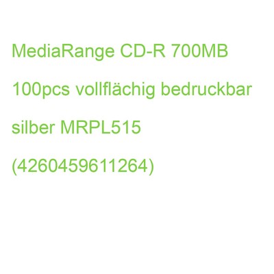 MediaRange CD-R 700MB 100pcs vollflächig bedruckbar silber MRPL515 (426045961126