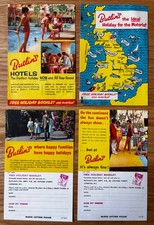 Vintage 4 X BUTLINS HOLIDAY HOTELS Flyers CLIFTONVILLE BLACKPOOL Brighton Clacto
