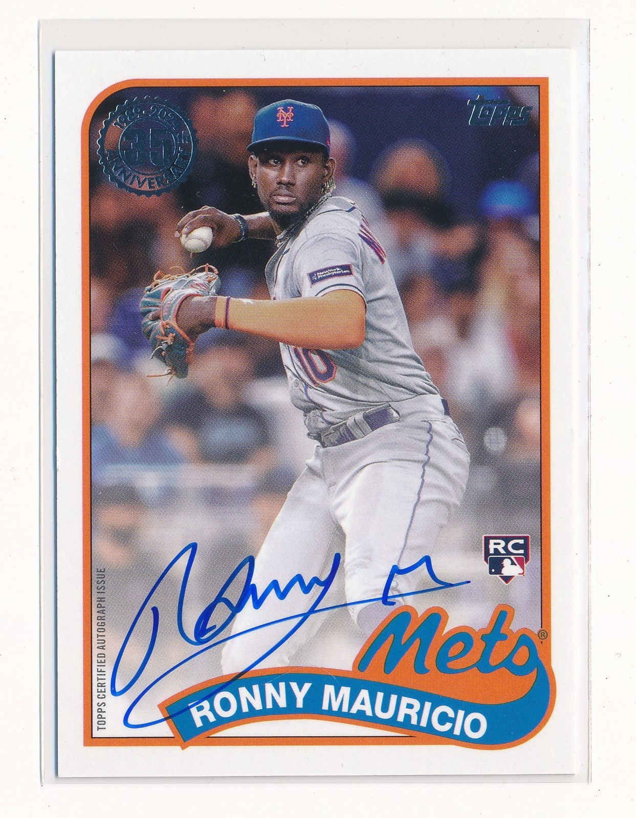RONNY MAURICIO 2024 TOPPS UPDATE '89 TOPPS AUTOGRAPH RC AUTO *NEW YORK METS*