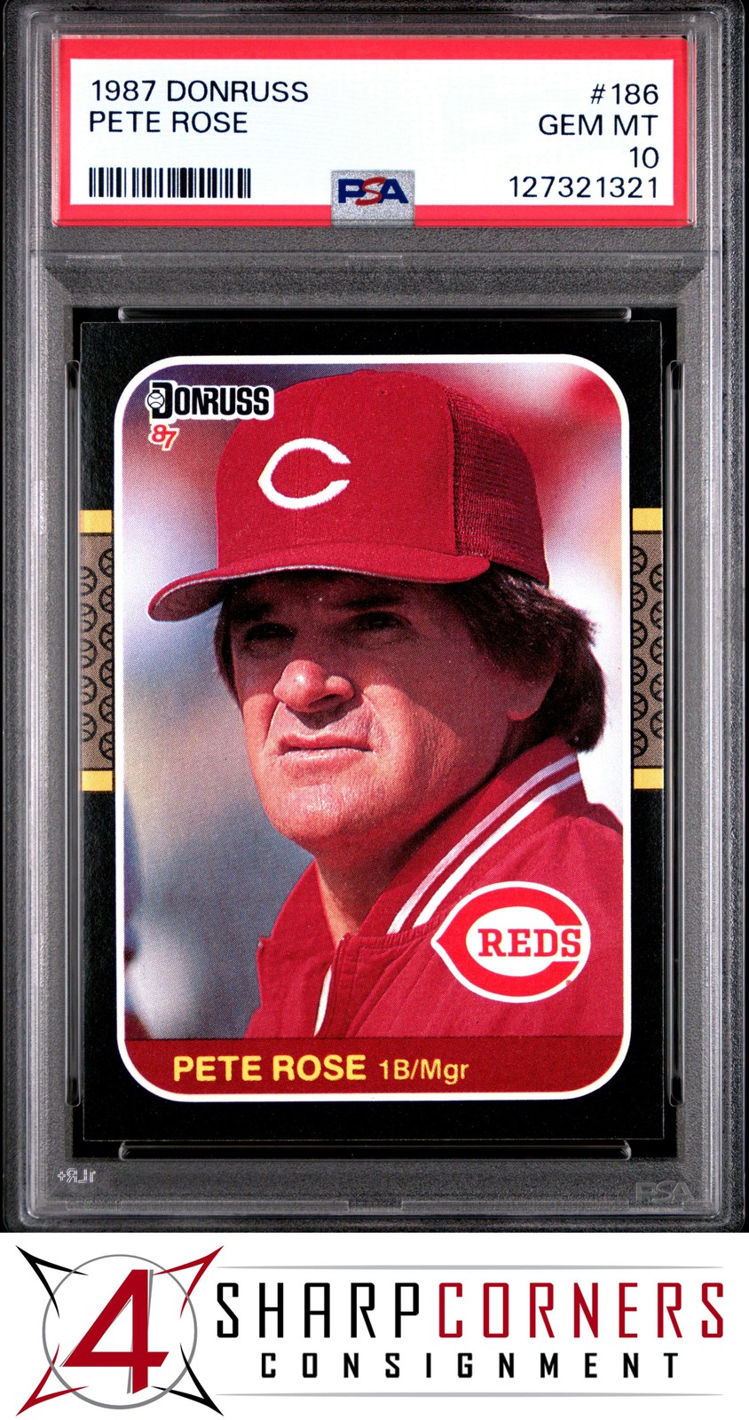1987 DONRUSS #186 PETE ROSE REDS PSA 10