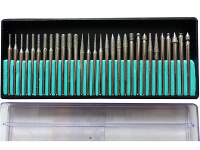 Diamant Fräser Set 30-tlg. Diamant-Schleifer Schleifstift Bohrer Set für Dremel 