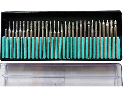 Diamant Fräser Set 30-tlg. Diamant-Schleifer Schleifstift Bohrer Set für Dremel