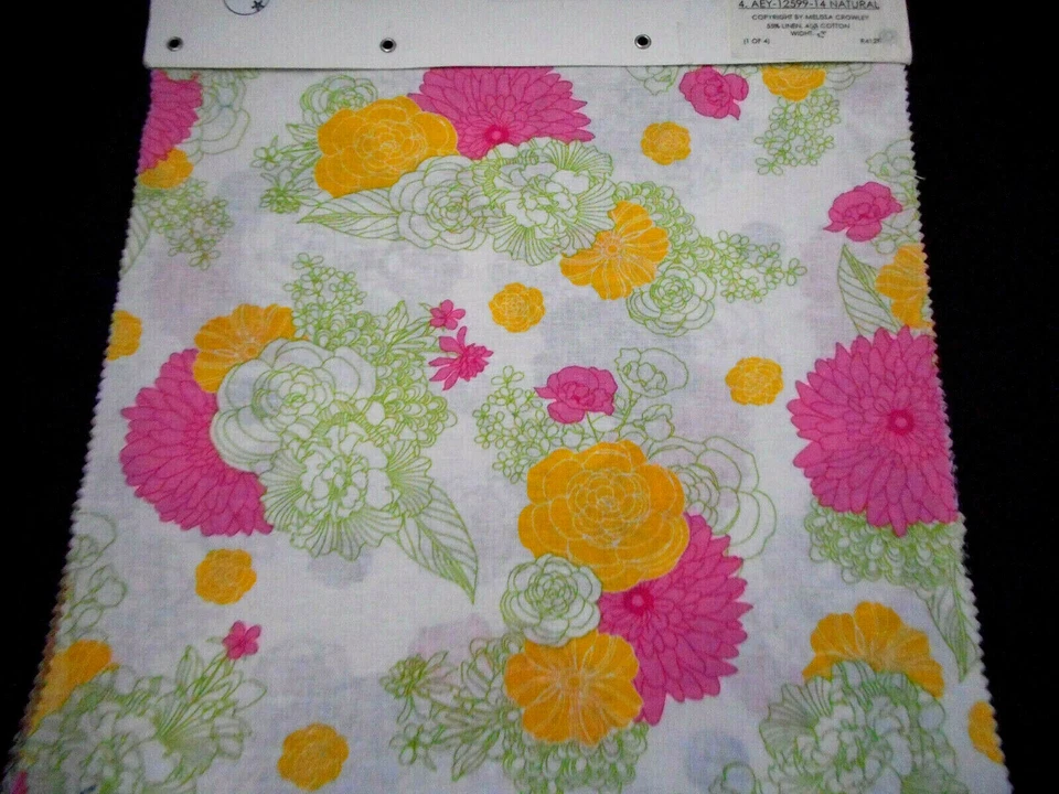1 Pack Robert Kaufman Samples Floral La Femme 4 Fabrics 55% Linen & 45% Cotton - Image 2 of 4