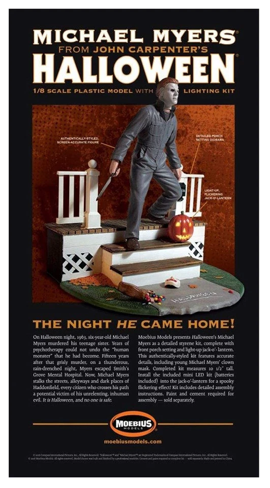 MO970 Moebius, Halloween - Michael Myers with Lighting Kit. Scale 1:8. NEW - Image 3 of 4