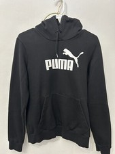 Puma Pullover Hoodie Sweat Shirt Black Solid Big Kids L 14-16 logo Fleece Hoodie