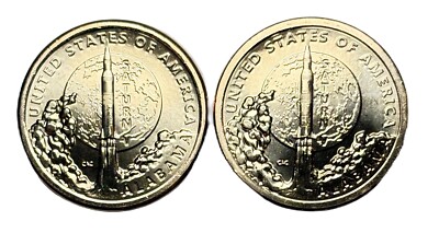 2024 P/D Alabama American Innovation Dollars Saturn V Space Rocket Nasa-2 Coins