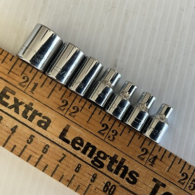 #ad Husky 6 Point 1 4quot; Drive Shallow Polished Chrome Socket Set of 1 2quot; to 5 32quot; $22.99