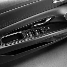4x Tapicería de panel de interruptor de elevación de ventana de fibra de carbono para Hyundai Elantra 2021-26