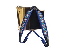 Steirische Harmonika Harmonikariemen Kinder Edelweiss blau Leder Trageriemen Neu