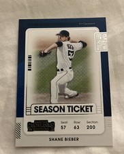 2021 Panini Contenders Season Ticket Blue Indians Baseball Card #20 Shane Bieber