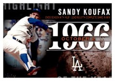 Sandy Koufax 2015 Topps Update Highlight Of The Year Card #H-71