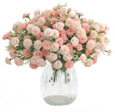 2pcs Small Carnation Artificial Flowers Bulk Fake Flower With Stems Silk Carnati