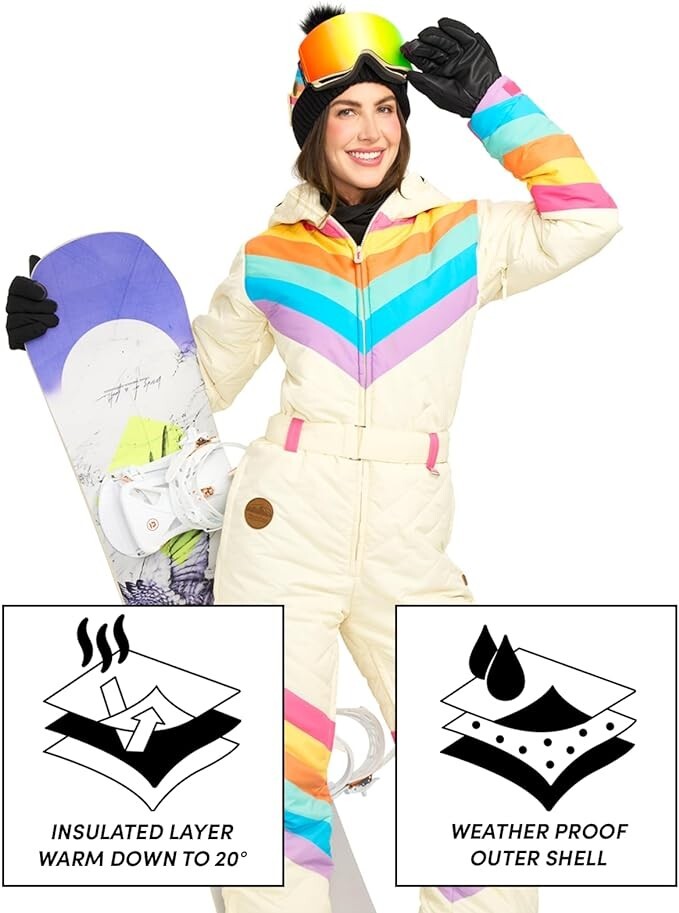Tipsy Elves Snow Suits for Women Retro Cute Women’s Insulated Ski