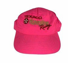 Texaco Havoline Racing cap snapback hot pink hat Vintage made in USA 1989 Y2K
