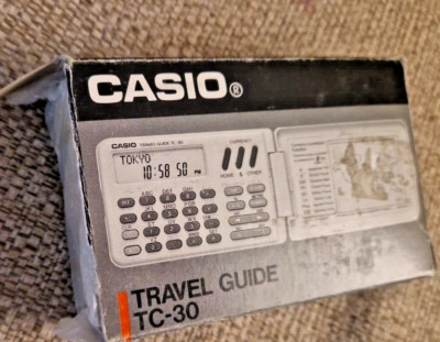 Vintage Casio Reiseführer TC-30. Gebraucht, funktionstüchtig mit Karton. Made In Japan.