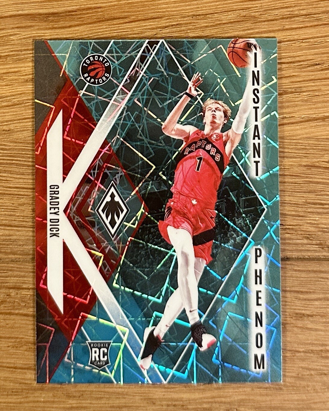 Gradey Dick 2023 Panini Phoenix Instant Phenom Teal Lazer Rookie RC #23