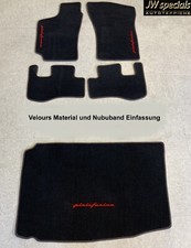 Autoteppich Kofferraummatte für Fiat Coupe Turbo Pininfarina schwarz rot Nubuk