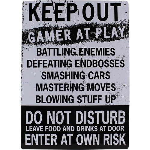 Do not Disturb Gamer at Play Retro Gamer at Work Tin Sign Wall Decor Game Room - Picture 21 of 44