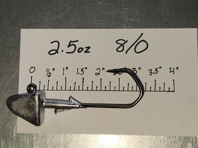 10 2.5oz S9 Shad Head Jigs on 8/0 VMC Barbarian Forged Black Jig Hooks