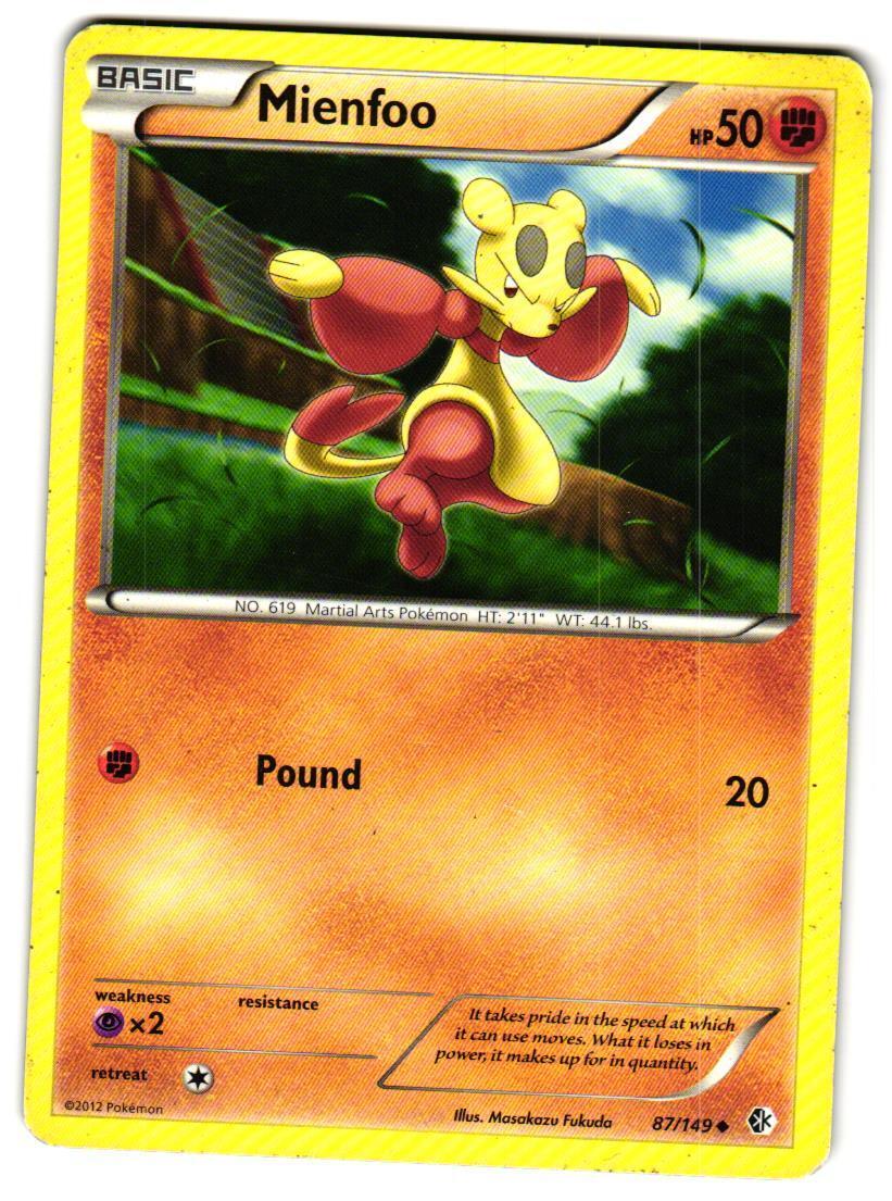 Pokemon Boundaries Crossed Mienfoo (87) #87/149 LP Uncommon