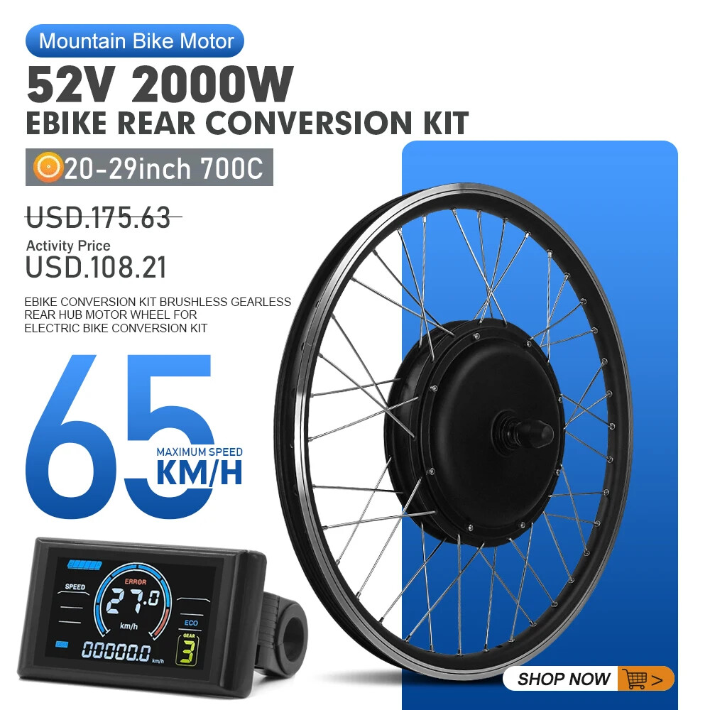 Ebike Motor For A Mountain Bike 52V 2000W Mountain Electric Bike