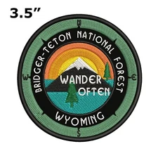 Bridger-Teton National Forest Patch Embroidered Iron-On Applique Nature Badge