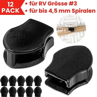 YOUR DAY MATE Schieber für Bettwäsche Reißverschluss Schwarz Metall Größe 3 für Nylon Spirale