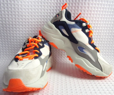 Fila Ray Tracer TR2 Kid's Shoes Grey/Orange/Blue Size 12.5 3RM01520 NIB