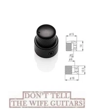 1 EMG Satin Black Stacked Knob Set For Guitar /Or Bass Pot 6mm Shaft