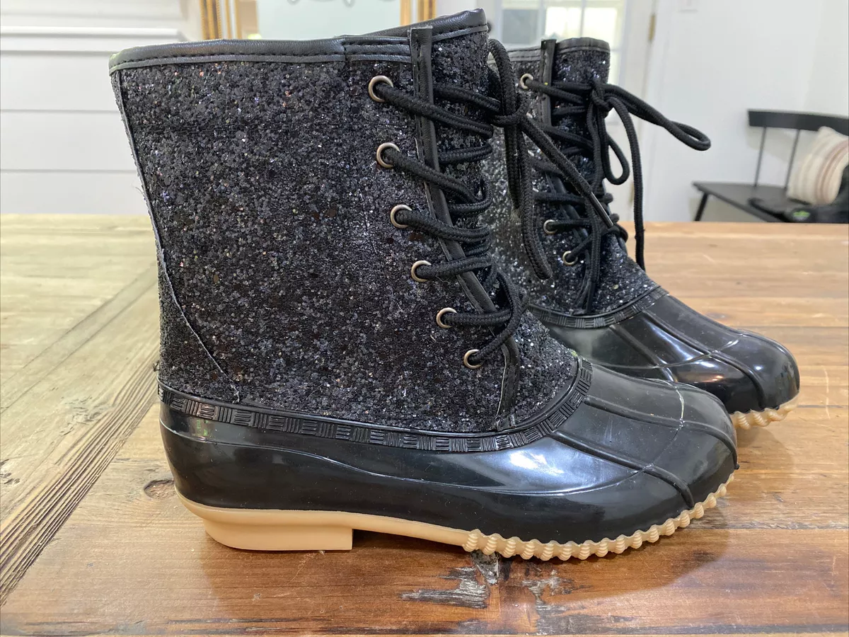 Sugar Women s Skylar Glitter Duck Boots Sparkle and