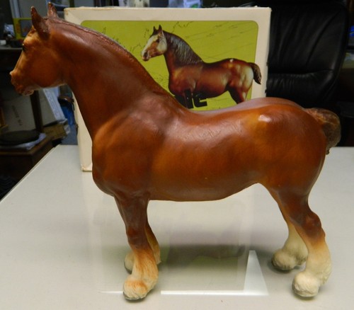 ** early breyer clydesdale chestnut mare #83 original box 1960s