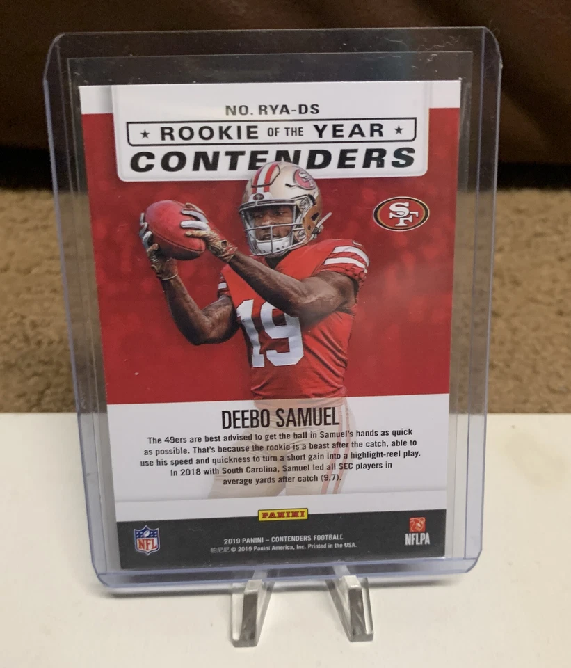 2019 Panini Contenders Rookie Of The Year Contenders #RYA-DS Deebo Samuel - Image 2 of 2