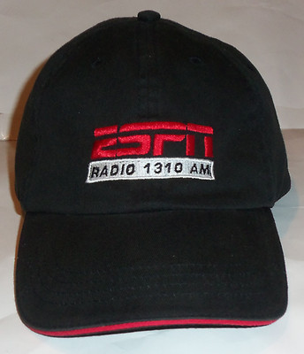 NEW!  MENS ESPN RADIO 1310 AM BLACK NOVELTY SOFT BASEBALL CAP / HAT