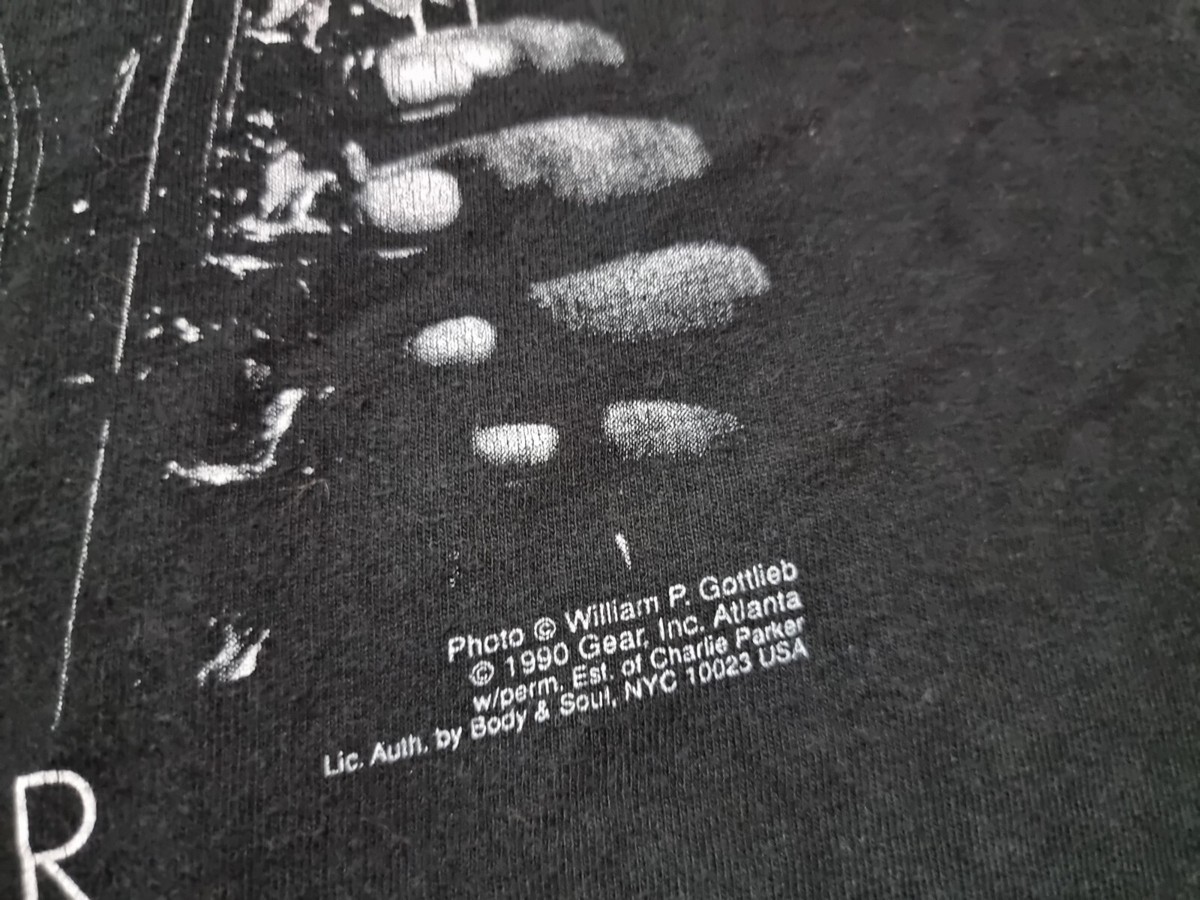 Vintage 1990 Charlie Parker Saxophone Jazz Hip hop rap tee Shirt 