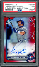 2022 1st Bowman Chrome ~ Damiano Palmegiani ~ Red Refractor 5/5 ~ PSA 9 ~Auto