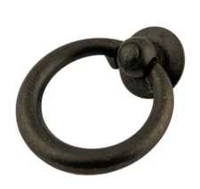 Traditional FURNITURE Hardware Drawer Drop Ring Pull Matte Antique Brass 1-7/8"
