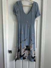 The Reformation Blue Midi length pelican Print Dress - size 0 Great condition!