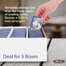 5 BCW 3200 Card Monster Shoe Box For Baseball / Gaming / NGC Coin Slabs Storage