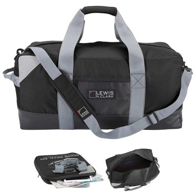 24'' Large Foldable Duffel Bag Travel Gym Sports Carry On Luggage Waterproof Blac