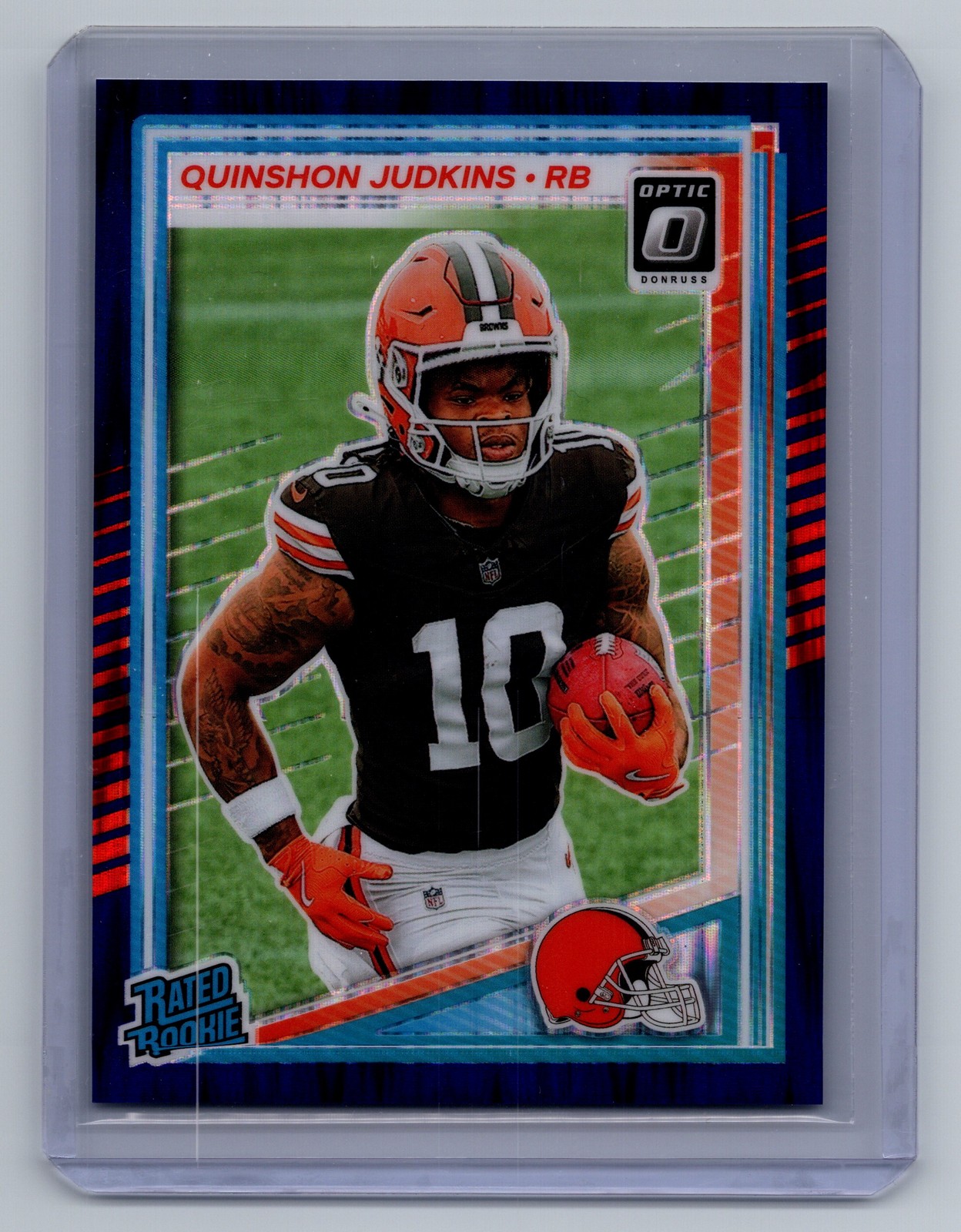 2025 Donruss Optic #252 Quinshon Judkins Blue Hyper