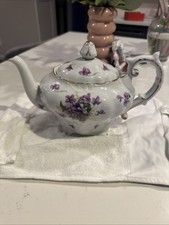 Fine China Teapot Rosetti Chicago Floral Pattern Made In Occupied Japan Vintage