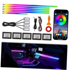Acrylic Interior Car Ambient Lighting Kits, LED Strip Lights with Wireless 10