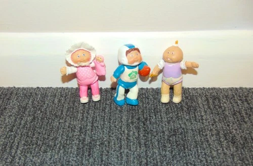 3 x Vintage 1984 Cabbage Patch Kids Doll Mini Figures PVC Toy Figurine