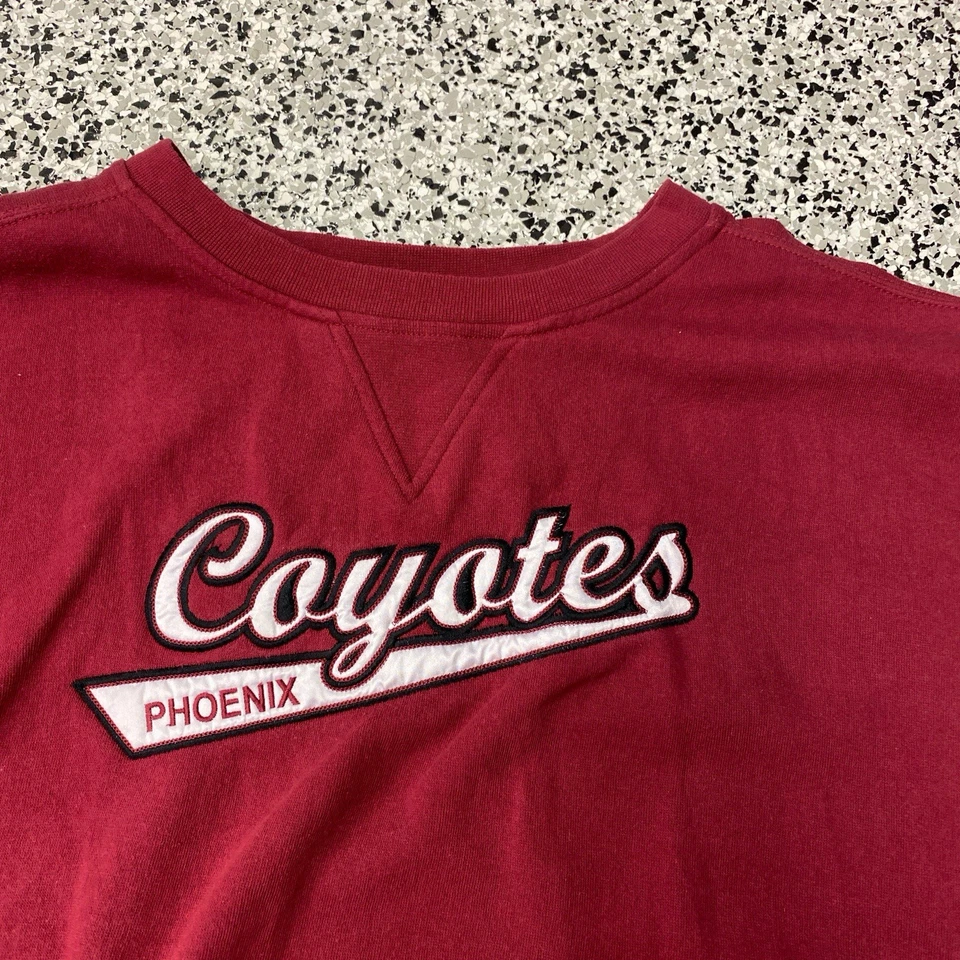 VTG Phoenix Coyotes Red THE COOLEST GAME Embroidered Sweatshirt SZ 2XL 90s Y2K - Image 3 of 4