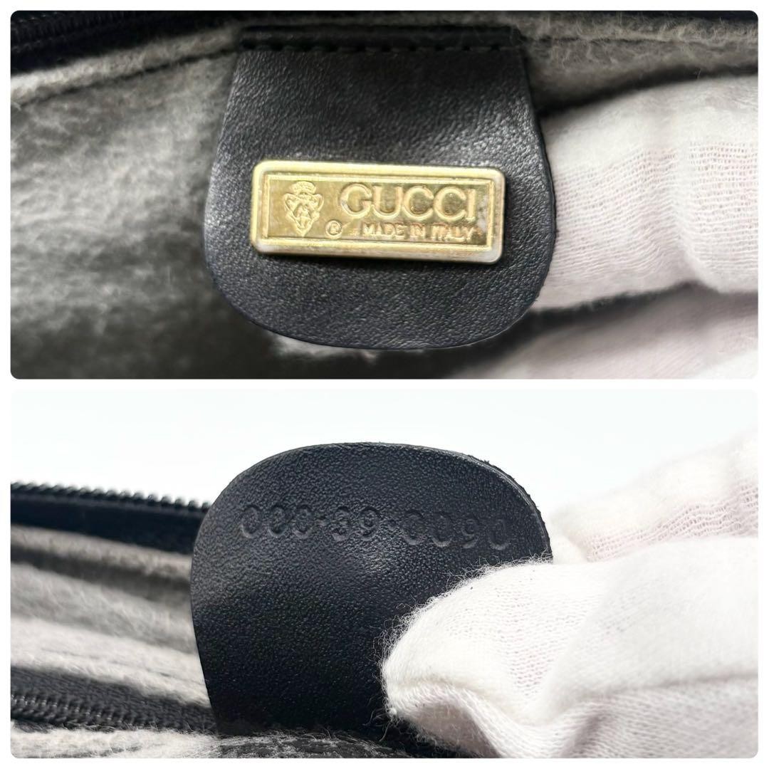 GUCCI Micro GG Interlocking Leather Handbag Black Authentic Excellent Condition — image 12