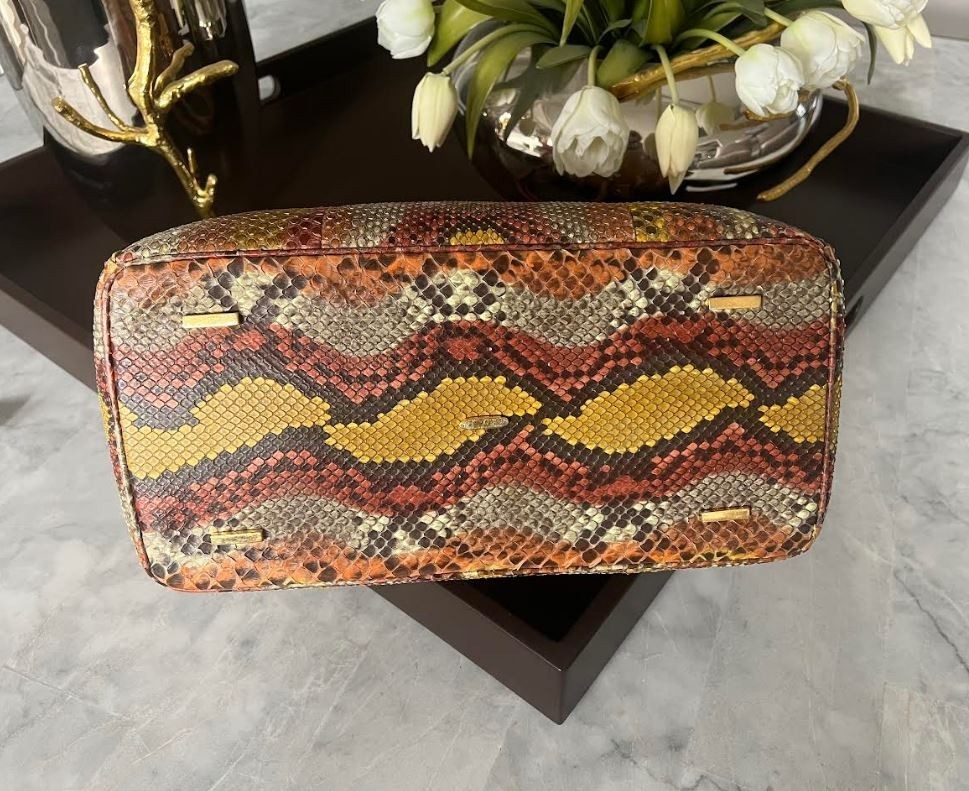 $5550 VBH "BRERA" DOUBLE ZIP PYTHON SATCHEL BAG *… - image 7