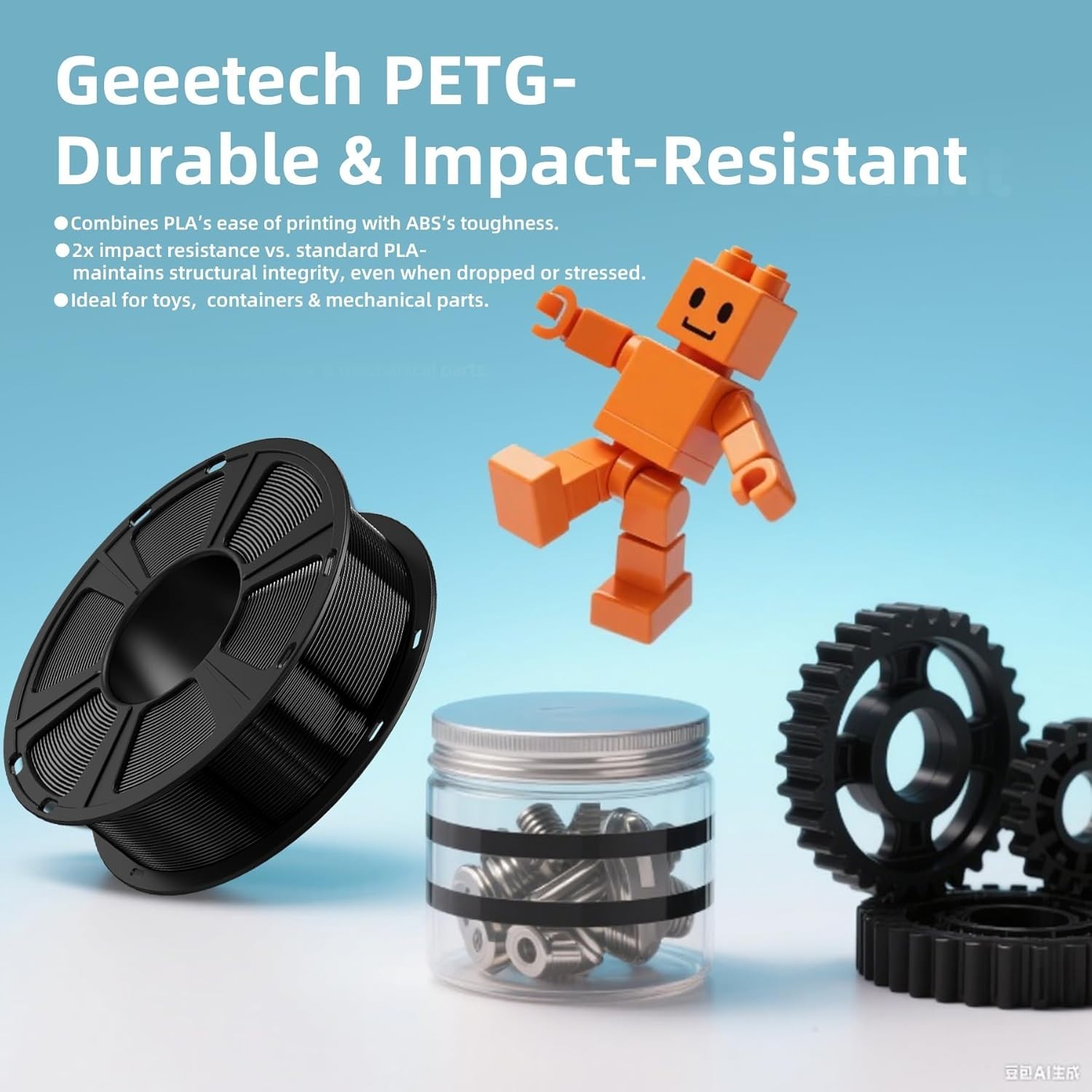 10 kg Geeetech filamento PETG 1,75 mm 1 kg/rotolo forti materiali di consumo 3D DE foto 6