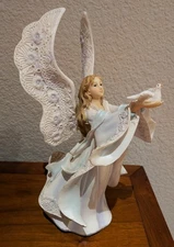 Roman, Inc.  Angel Figurine Extending Dove, Resin, Porcelain, Large, 12.5 in.